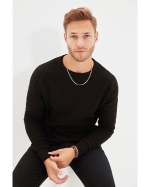 Trendyol Herren Raglanärmel gerader Pullover