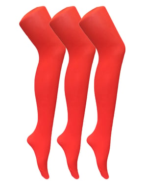 3 Paar Multipack Damen farbige undurchsichtige 80 Denier Strumpfhosen | Socken Snob | einfarbige Blockfarbe Strumpfhosen - Feuerrot