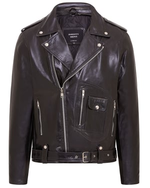 Schwarze Bikerjacke Brando aus Kuhfell für Herren - Pargas