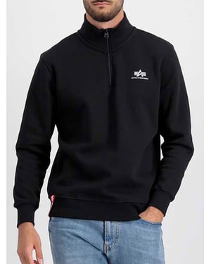 Alpha Industries Halbe Zip Sweatshirt SL Schwarz