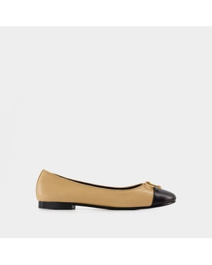 Cap Toe Ballerinas - Tory Burch - Leder - Beige
