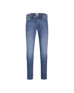 Herrenjeans der Marke Jack & Jones. Die Hose ist aus hochwertiger Baumwolle, Polyester und Elastan gefertigt. Das Elastan sorgt dafür, dass die Hose sehr dehnbar ist und eine schöne, enge Passform hat. Marke: Jack & JonesModellname: Glenn OriginalKategorie: HerrenjeansMaterialien: Baumwolle, Polyester, ElastanFarbe: blau