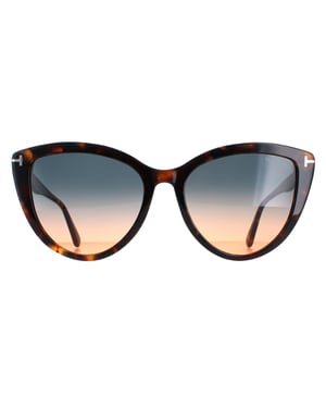 Tom Ford Sonnenbrille FT0915 Isabella 55P farbig Havanna Grün Verlauf