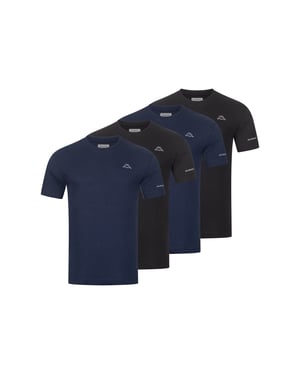Kappa 4er Set T-Shirt BASIC in Schwarz/Blau