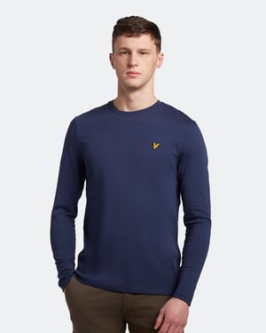 Lyle & Scott Schlichtes Langarm-T-Shirt in Navy