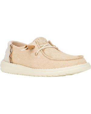 HEYDUDE Wendy Crafted Boho Cotton Damenslipper - Cognac