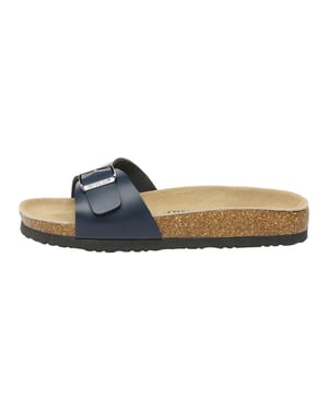 EVER AU Frauen Swan Leder Easy Slip-On Sandalen - Navy Leder