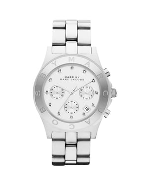 Marc Jacobs MBM3100 Blade Silber Weiß Damenuhr