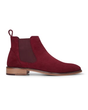 London Brogues Chelsea-Stiefeletten für Herren aus Wildleder in Burgunderrot