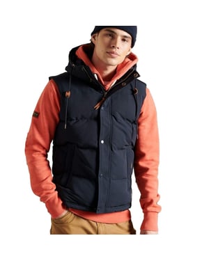 Superdry Herren Steppweste klassisches Marineblau