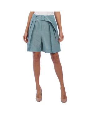 Damen-Plisseeshorts mit hoher Taille 5NP41T