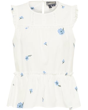 Dreimaster Spitze Damen Wollweiss Blau