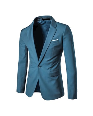Schmal geschnittener Business-Casual-Blazer in Ozeanblau