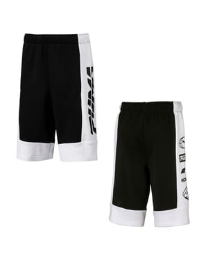 Puma Alpha Kinder-Shorts in Schwarz/Weiß