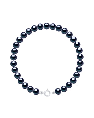 Armband aus echten Süßwasser-Zuchtperlen, halbrund, 5–6 mm