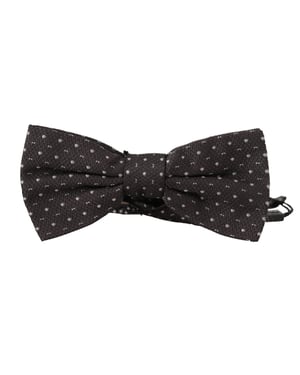 Dolce & Gabbana Graue Punkte 100% Seidenhalsband Papillon Herrenfliege