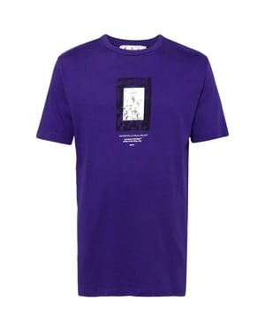 Off-White Paint Mirror Logo Slim Fit Lila T-Shirt