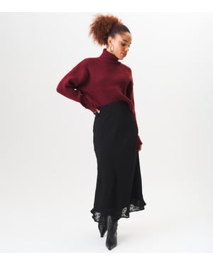 Hochgeschlossener Grobstrick-Pullover