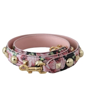 Dolce & Gabbana Sac à bandoulière accessoire pour femme, rose, fleuri et clous d'or