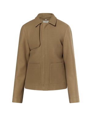 Dreimaster Übergangsjacke in Wolloptik Herren Graubeige