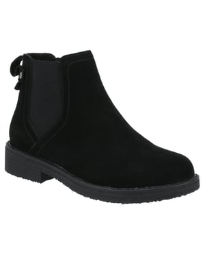 Hush Puppies Maddy Wide Wildleder Damen Schwarz Stiefel