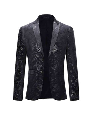 Stilvolles schwarzes Blazerkleid mit Blumenmuster