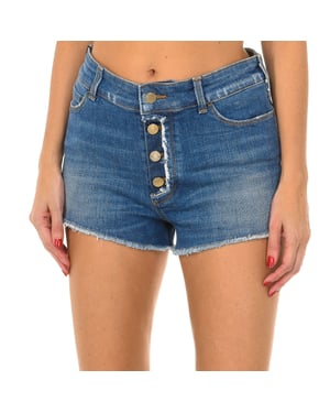 Denim-Shorts mit ausgefranstem Saum für Frauen C5J17