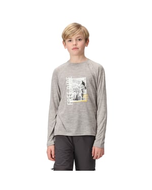Regatta - "Burnlee" T-Shirt für Kinder Langärmlig (Silbergrau)