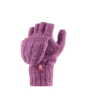 Women's Thermal Converter Fingerless Cable Knit 2.3 tog Handschuhe