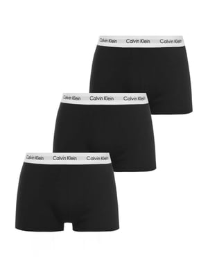 Calvin Klein Herren 3er-Pack Boxershorts – mittlerer Bund – schwarz/weißes Band