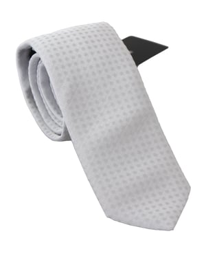Dolce & Gabbana White Patterned Classic Mens Slim Necktie Tie (cravate)