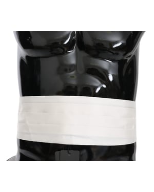Dolce & Gabbana White Men's Waist Belt 100% Silk Cummerbund (ceinture pour homme)