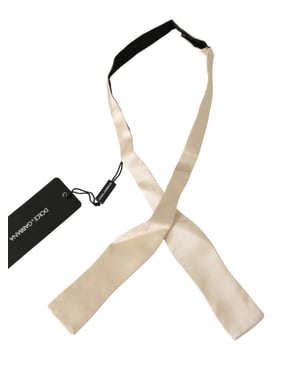 Dolce & Gabbana Beige Slim Skinny Men's Necktie 100% Silk Tie