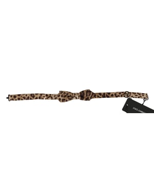 Dolce & Gabbana Braun Leopard Seide Einstellbare Hals Papillon Männer Fliege