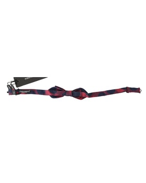 Dolce & Gabbana Red Checkered 100% Silk Adjustable Men's Neck Bow tie