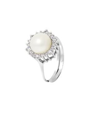DIADEMA - Massiver Ring mit Süßwasserperle - Pure White Kollektion