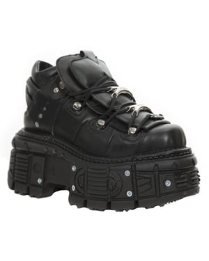 New Rock Unisex-Gothic-Stiefel aus schwarzem Metallic-Leder - M-TANK106-C2