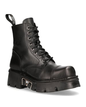 New Rock Militär-Bikerstiefel aus schwarzem Leder – M-NEWMILI083-S19
