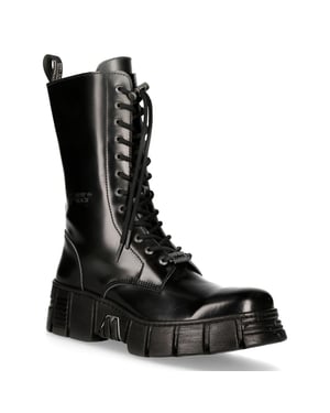 New Rock Boots Leder Mid-Calf Tower Biker Boots – M-WALL027N-C2