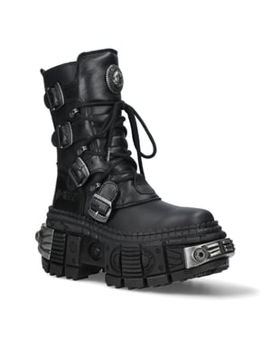 New Rock mittelhohe Leder-Plateaustiefel-WALL373-S3
