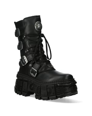 New Rock Goth-Stiefel aus Leder mit mittlerer Wade-WALL373-S5