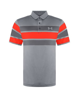 Under Armour Playoff 2.0 Herrengrau/Orangen -Polohemd