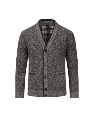 Herren Strickjacke mit Zwei Taschen Knopf Stehkragen Strickjacke für Winter Braun