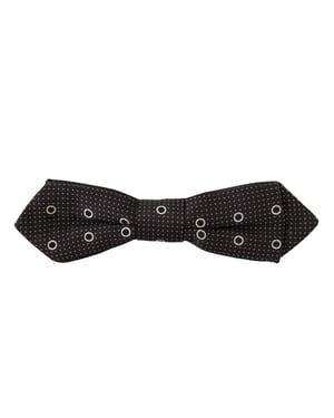 Dolce & Gabbana Schwarze Weiße Pünktchen 100% Seide Krawatte Papillon für Herren