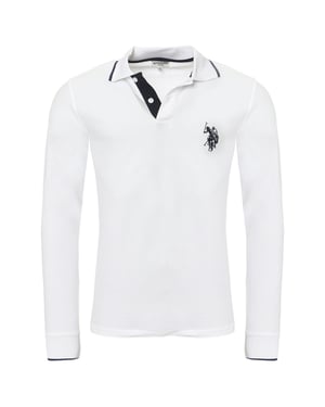 U.S. Polo Assn. Langarm Poloshirt in Weiß