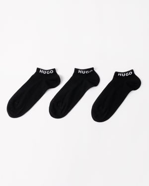 HUGO 3er-Pack Herren Socken aus gekämmter Baumwolle, Knöchelhöhe