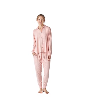 Damen-Pyjama mit bedrucktem Langarmshirt aus Modal JJB6