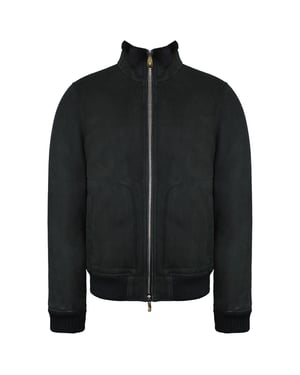 Hackett Mayfair Shearling Herren Dark Chocolate Bomber Jacke