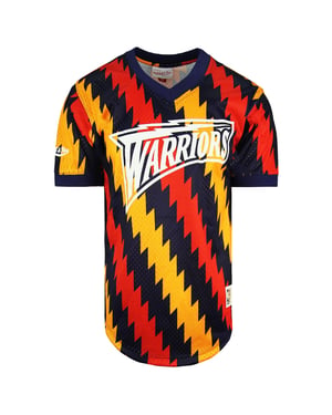 Mitchell & Ness NBA Golden State Warriors Wordmark Mesh Mens T-Shirt