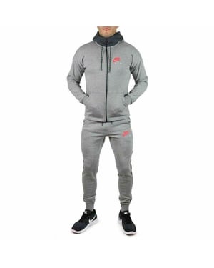 Nike Air Herren Fleece-Trainingsanzug Full Set Grau
